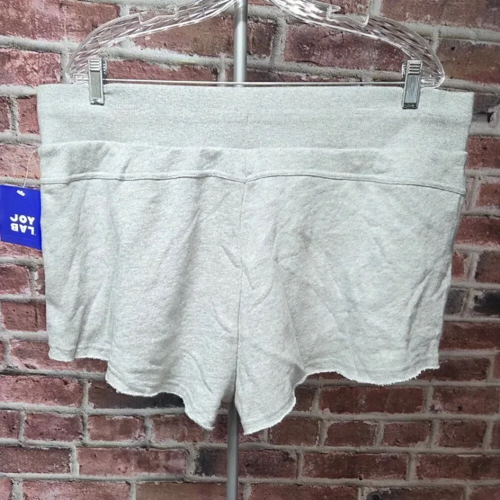 JoyLab Grey Fleece Shorts XXL High Rise‎ French Terry Relaxed Fit Drawstring